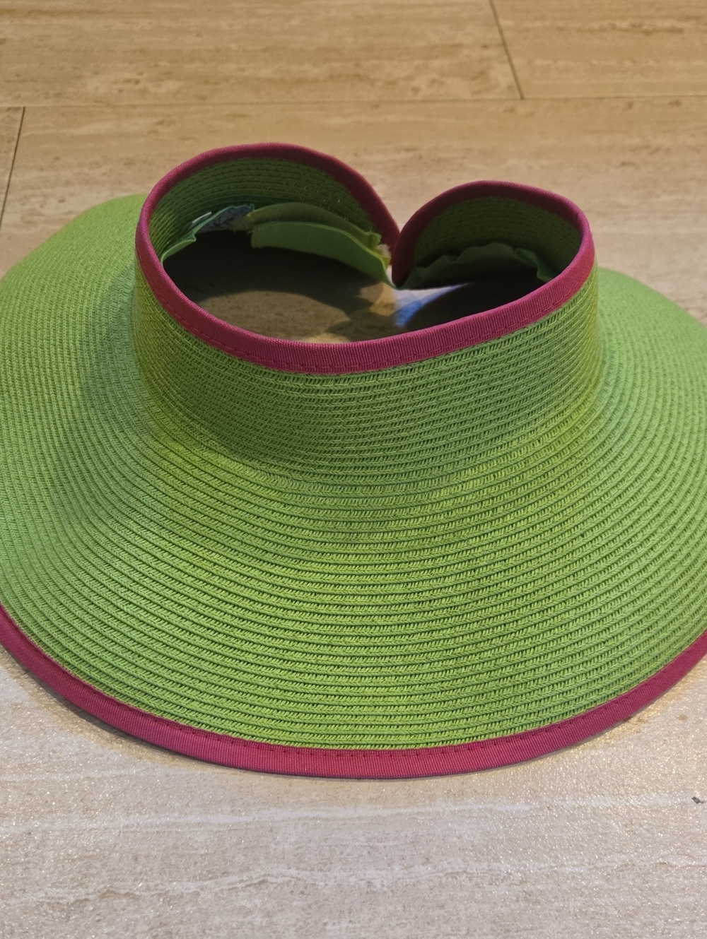 Sun "N" Sand Green/Pink Accent Packable Sun Hat